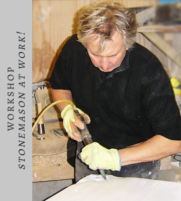 Stonemason at work - See our workshop