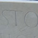Hand-engraved house sign in Portland stone