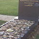 Welsh slate memorial with kerb surround